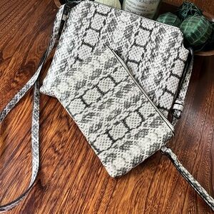 Target Gray Crossbody Bag with Snakeskin Pattern